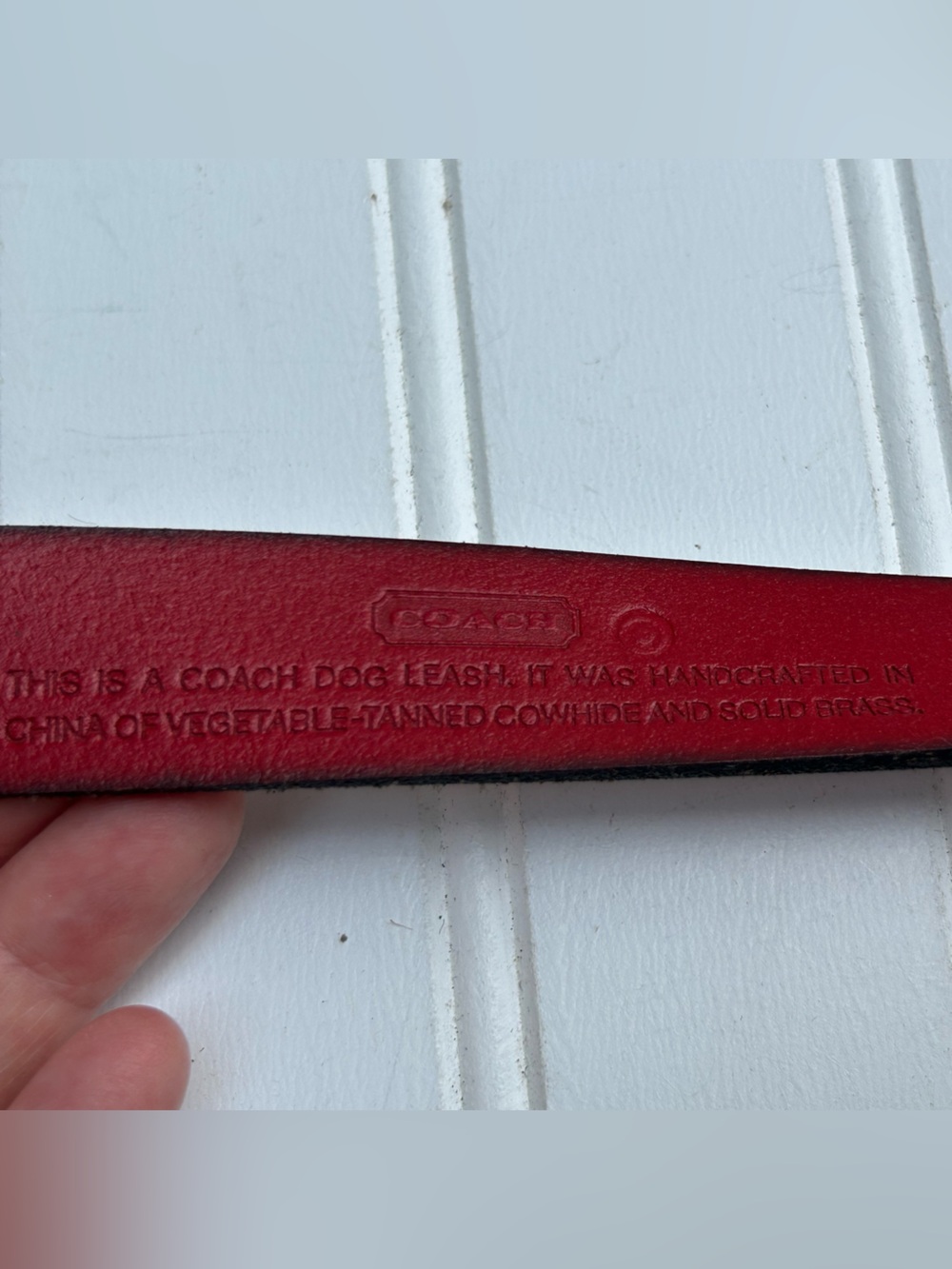 Coach Red Leather Dog Leash Silver Hardware NWOT - Picture 5 of 8